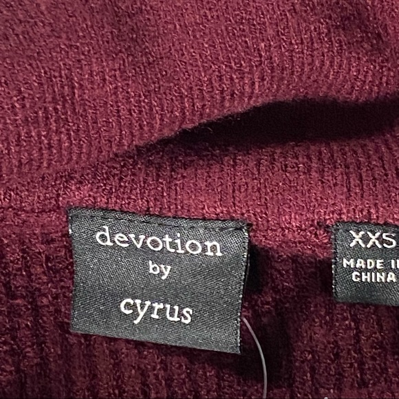 Burgundy Sweater, Ribbed Knit Turtleneck, Rich Deep Red, Devotion by Cyrus, NWT - Picture 13 of 15